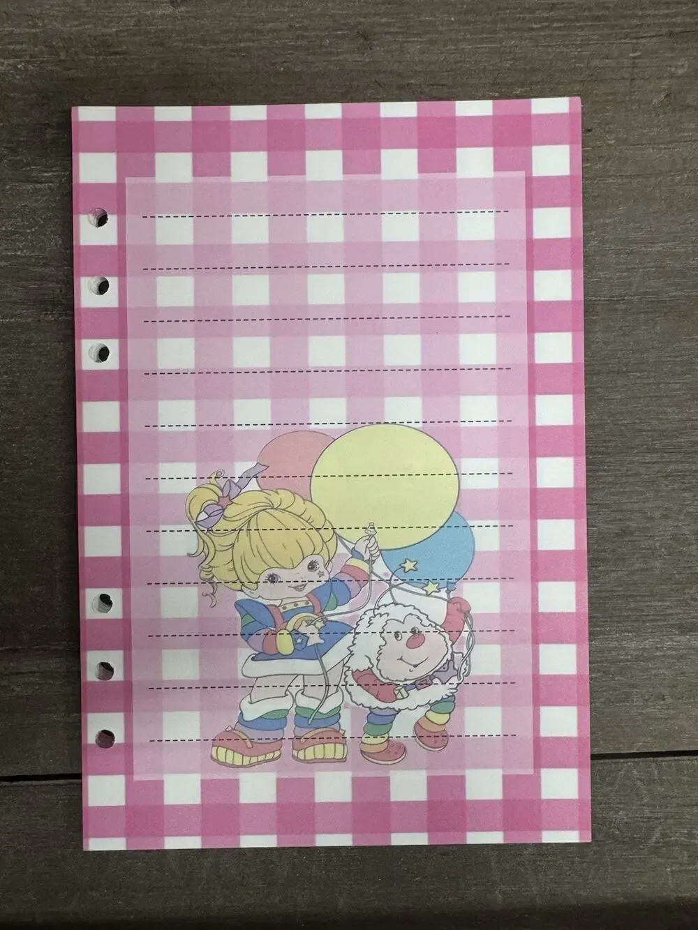 Pink & White Rainbow Brite Friends Size A5 Refill Paper (50 Sheets)